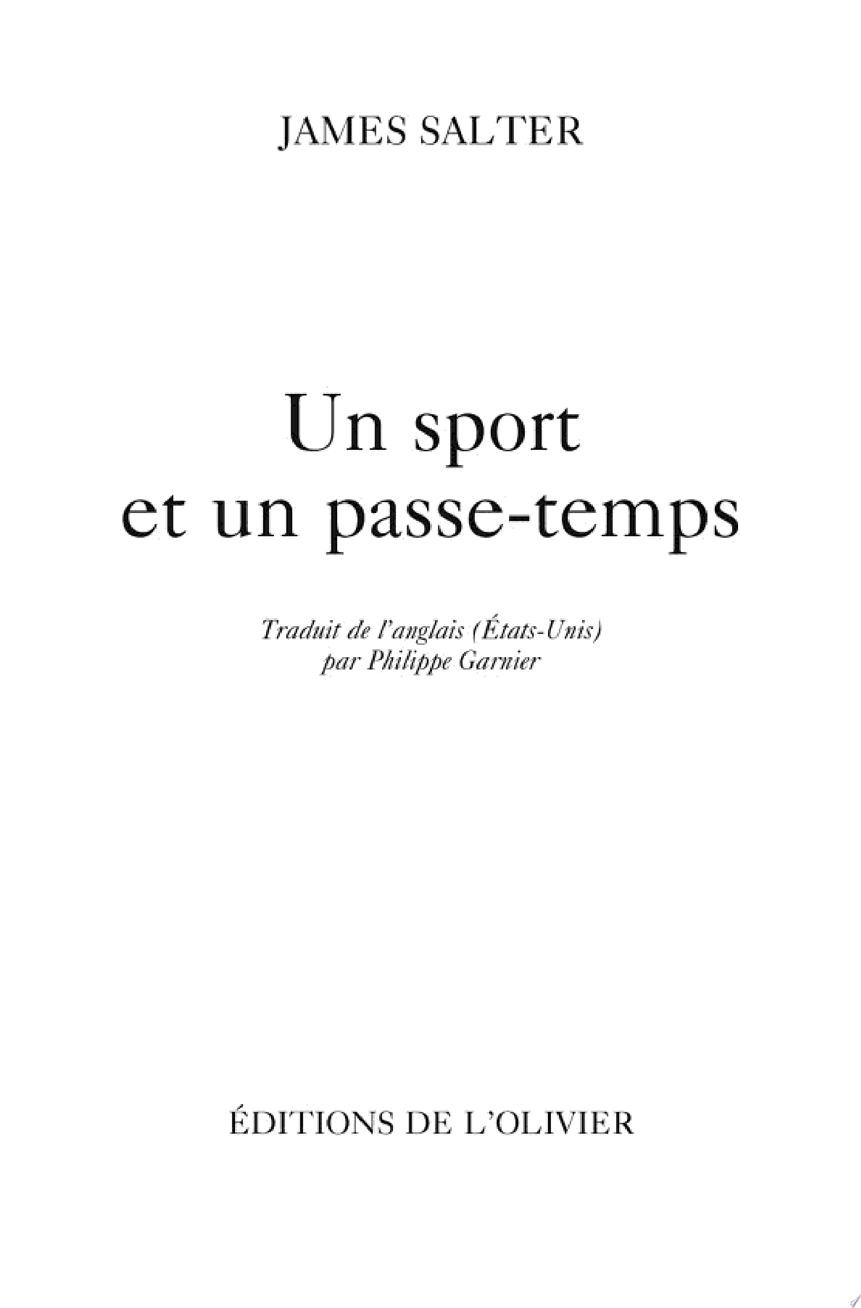 Un sport et un passe-temps
