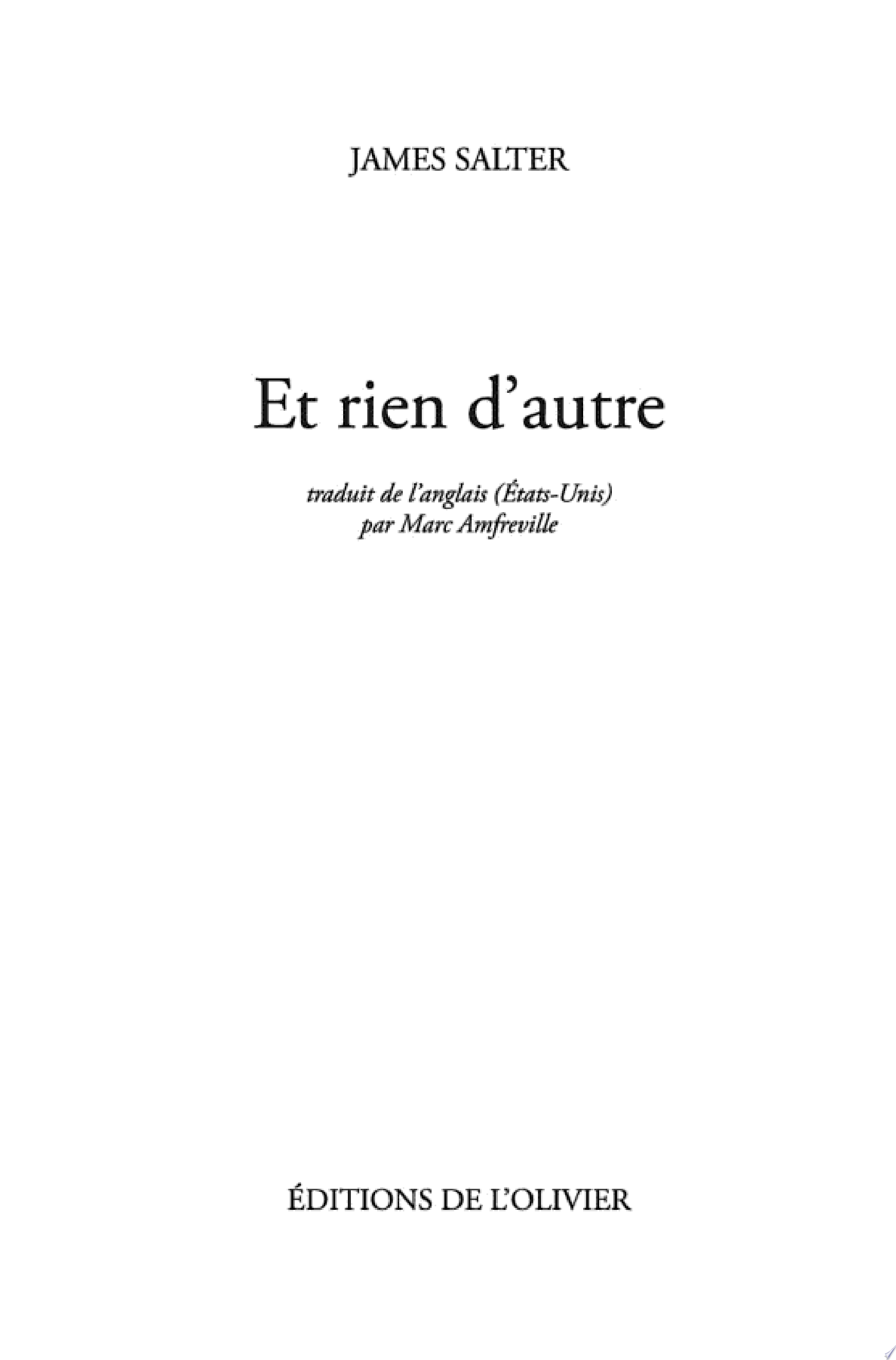Et rien d'autre