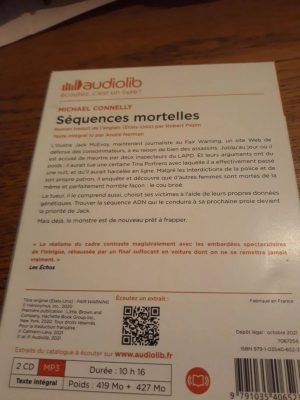 Jack Mcevoy 3 - Séquences Mortelles - Livre Audio 2 Cd Mp3