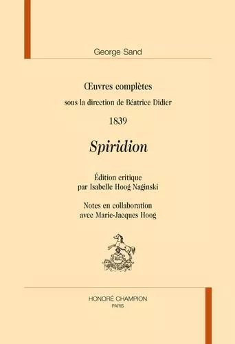 Oeuvres Complètes, 1839 - Spiridion
